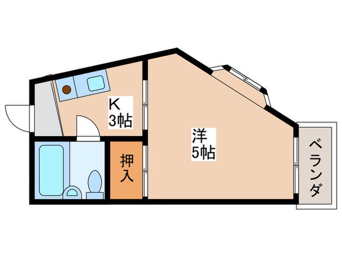 マンションやまと(1K/5階)の間取り写真
