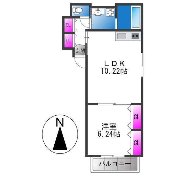 グランコート(1LDK/1階)の間取り写真