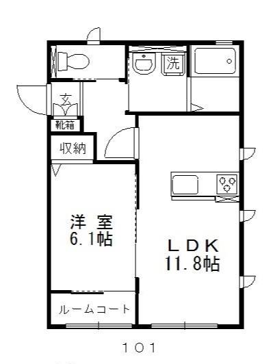 ピュアハイムアイリスI(1LDK/1階)の間取り写真