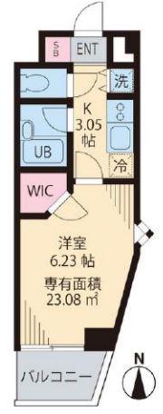 メルベーユ池之内(1K/5階)の間取り写真