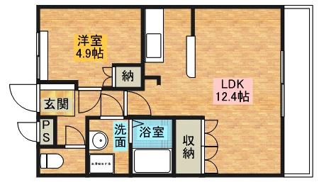 YOUコーポ(1LDK/2階)の間取り写真