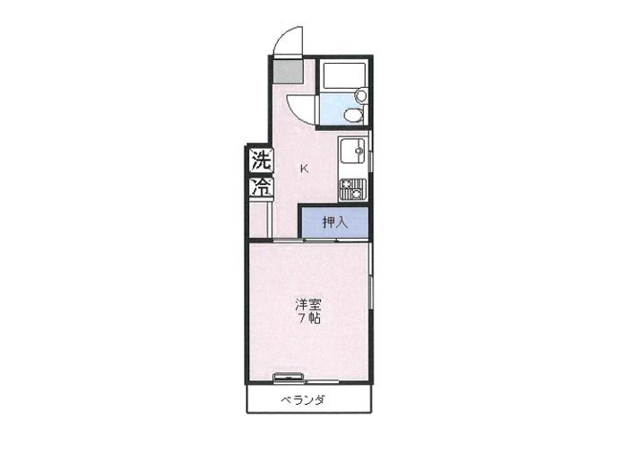 ハイツアメミヤ(1K/1階)の間取り写真