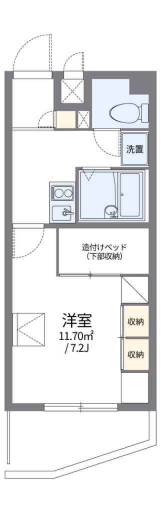レオパレス佐保川(1K/3階)の間取り写真