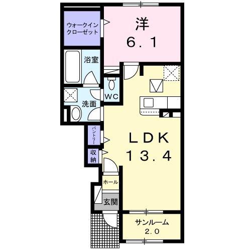 レジデンス・サンリット I(1LDK/1階)の間取り写真