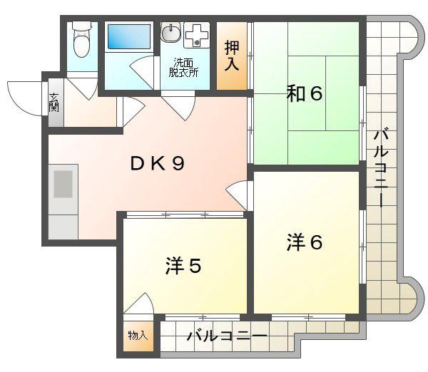 ロータリーマンション八雲西町(3DK/4階)の間取り写真
