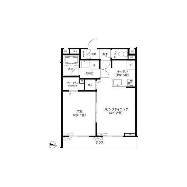 フォルムF 部屋番号103(1LDK/1階)の間取り写真