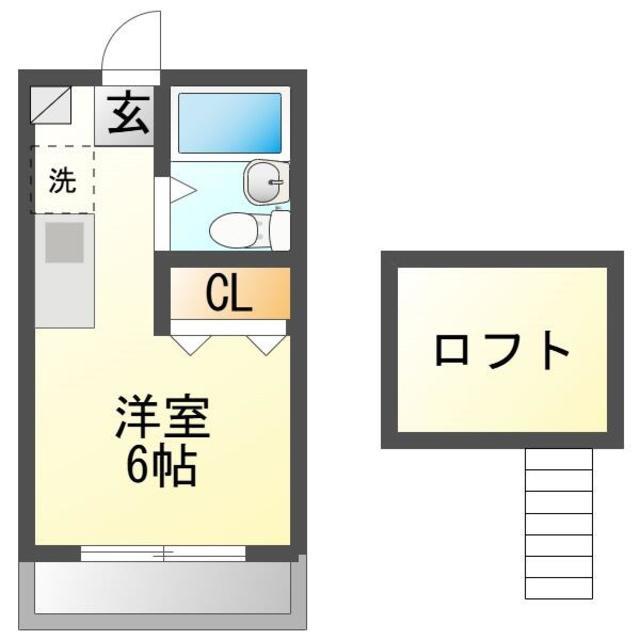 パーク・アベニュー立川B棟(ワンルーム/2階)の間取り写真