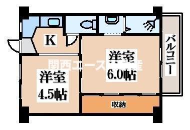 ビレッジハウス加田(1DK/3階)の間取り写真
