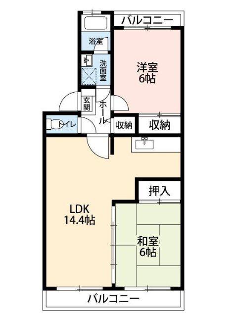ロイヤルグリーン八千代(2LDK/2階)の間取り写真