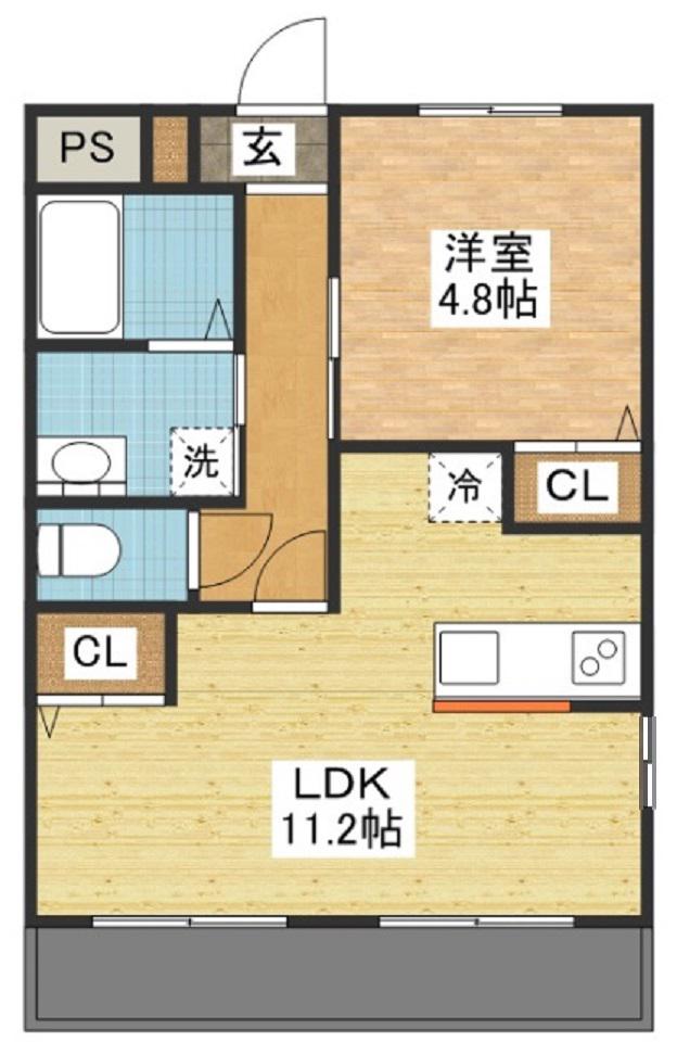 ラピュタ(1LDK/1階)の間取り写真
