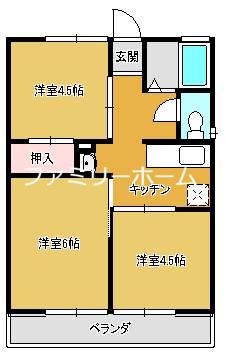 サカイハイツ(3DK/1階)の間取り写真