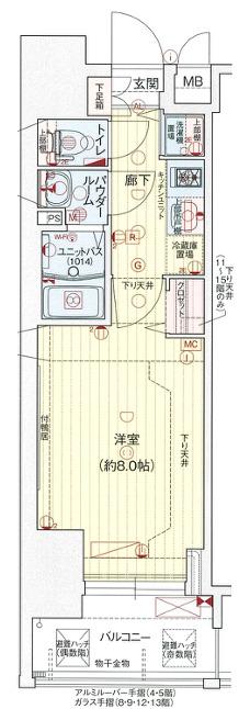 プレサンス谷町七丁目II(1K/6階)の間取り写真