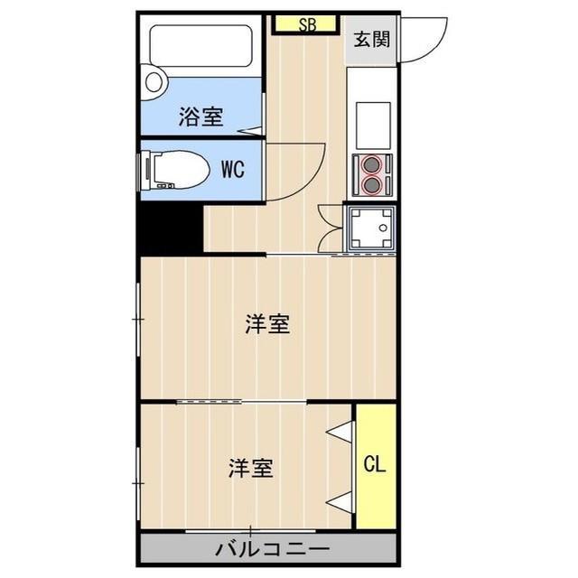 メゾンドシャワー通(1LDK/7階)の間取り写真