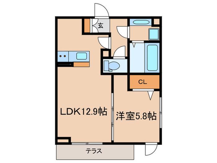 ANNABELLE(1LDK/1階)の間取り写真