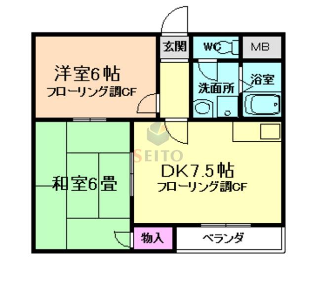 ラプランタバハ(2DK/3階)の間取り写真