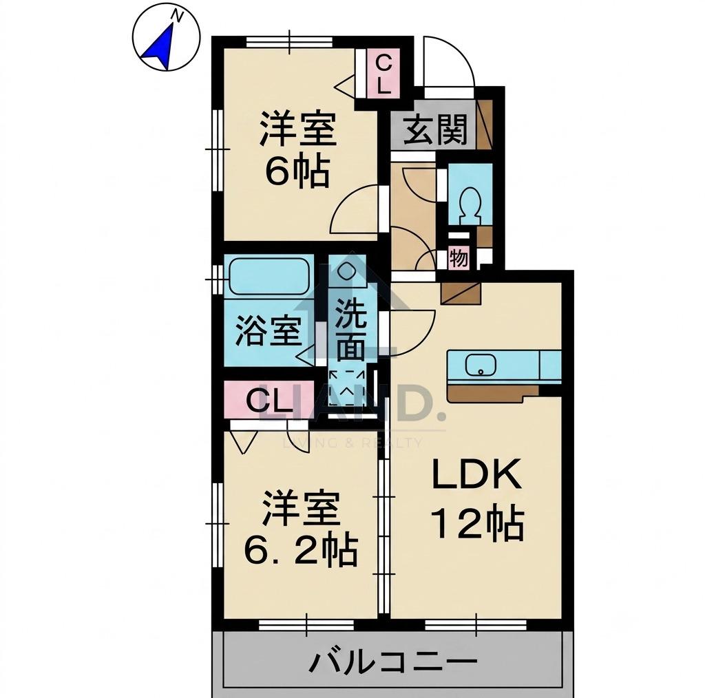 SOPHIA TOKUNAGA II(2LDK/1階)の間取り写真