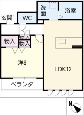 GREEN TOWN大高(1LDK/2階)の間取り写真