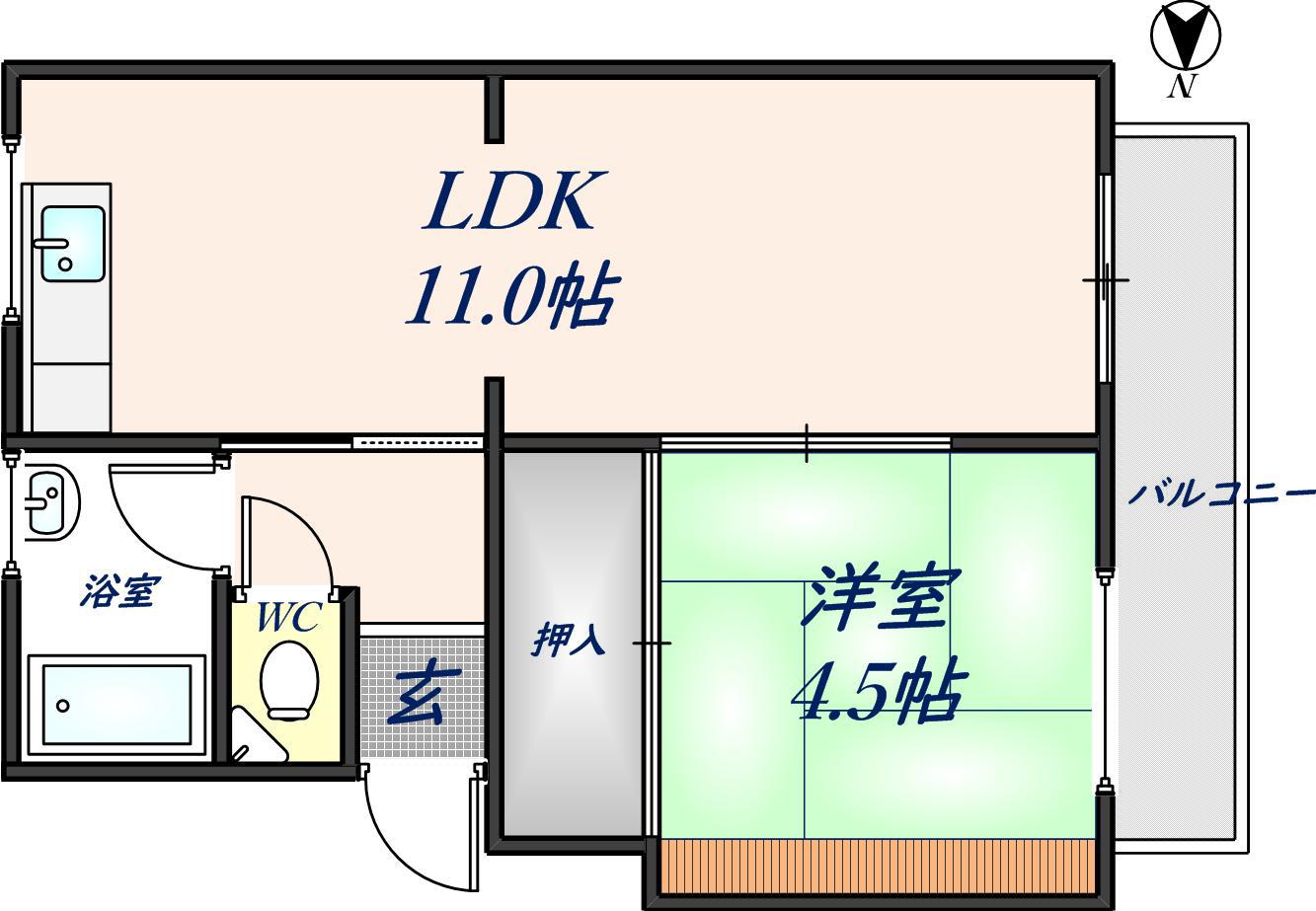 SERIE東大阪(1LDK/3階)の間取り写真