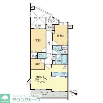 グランヴェール国分寺弐番館(2LDK/3階)の間取り写真