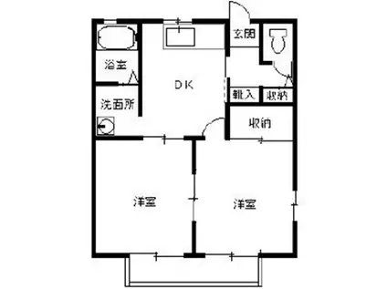 サンハイム富澤(2DK/1階)の間取り写真