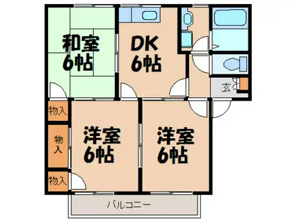 フレグランスMT(3DK/1階)の間取り写真