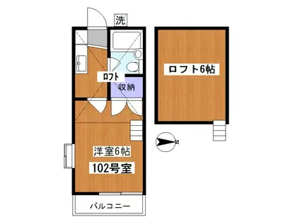 ハイムエーデル(1K/1階)の間取り写真