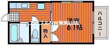 ハイツノア A(1K/2階)の間取り写真