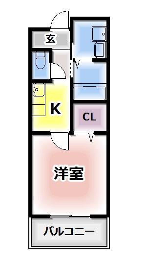 タカンド(1K/2階)の間取り写真