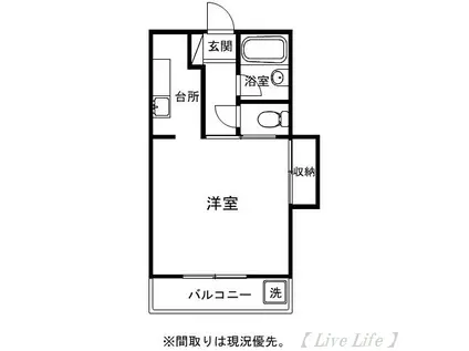 エスペランザ清武(1K/1階)の間取り写真