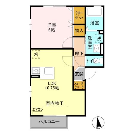 アイリスIII(1LDK/2階)の間取り写真