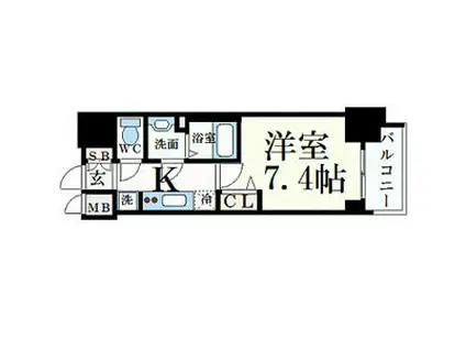 プレサンス桜通ベルノ(1K/14階)の間取り写真