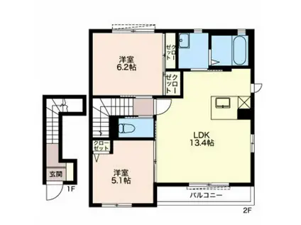 フレグランスM D(2LDK/2階)の間取り写真