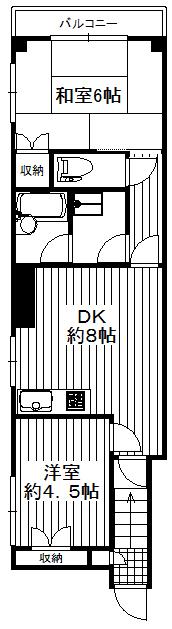 北村ビル(2DK/4階)の間取り写真