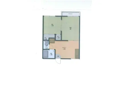 東郷ハイツ(2K/1階)の間取り写真