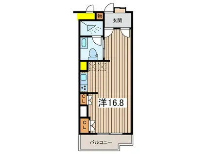 ライオンズステーションプラザ二俣川(ワンルーム/5階)の間取り写真