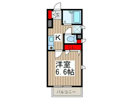 ポエーム・ドゥ・フェ(1K/1階)の間取り写真