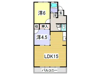 ルグラン嶋津(2LDK/1階)の間取り写真