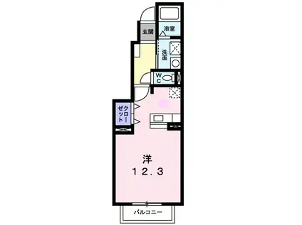 パトラッシュ(ワンルーム/1階)の間取り写真