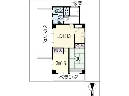 シルキーハウスHORI(2LDK/3階)の間取り写真