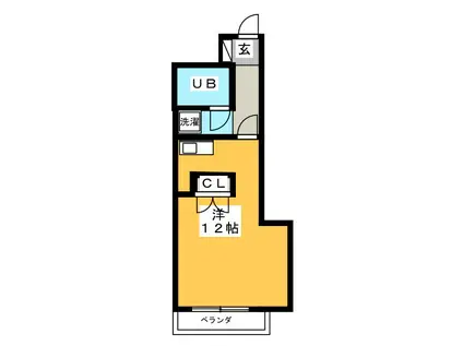 クレセントコート静岡(ワンルーム/3階)の間取り写真