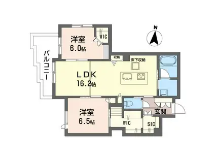 モゼモ青戸(2LDK/1階)の間取り写真