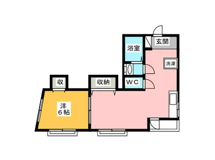 第1富士マンション(1LDK/4階)の間取り写真