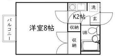 MAKANAII(1K/2階)の間取り写真