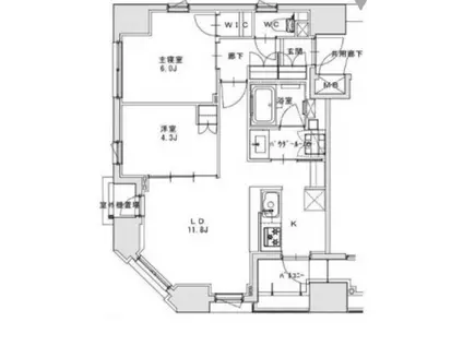 正金アパートメント入船(2LDK/9階)の間取り写真