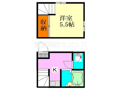 ビラモジュール藤崎(1K/1階)の間取り写真