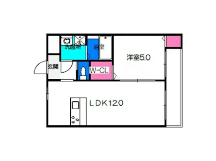 カサベルデ北花田III(1LDK/2階)の間取り写真