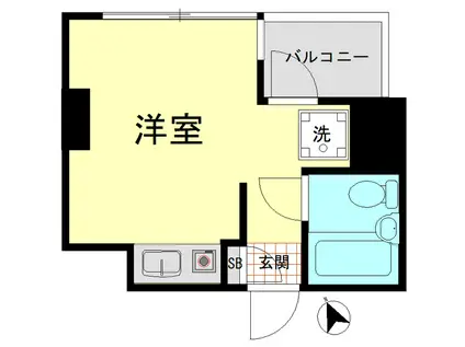 ウィンコート神楽坂(ワンルーム/2階)の間取り写真