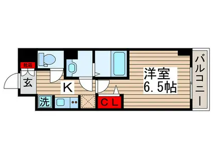 N-STAGE GYOTOKU(1K/3階)の間取り写真