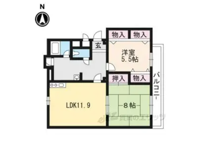 コーポ協和(2LDK/2階)の間取り写真