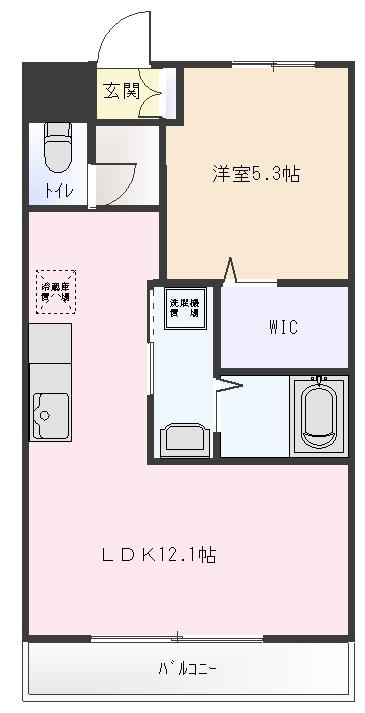 PALMEII(1LDK/1階)の間取り写真